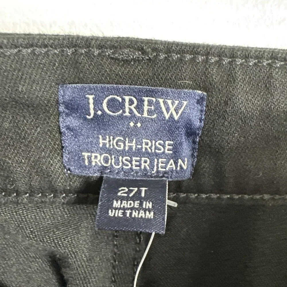 J.Crew Women's 27‎ Tall High Rise Trouser Jeans Black NWT